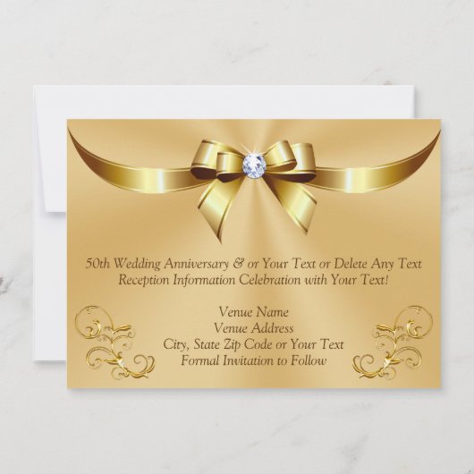 50周年パーソナライズされた日付カードの保存 セーブザデート (裏面)