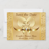 50周年パーソナライズされた日付カードの保存 セーブザデート (正面)