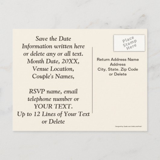 50周年パーソナライズされた日付カードの保存 案内ポストカード (裏面)