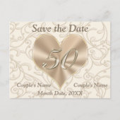 50周年パーソナライズされた日付カードの保存 案内ポストカード (正面)