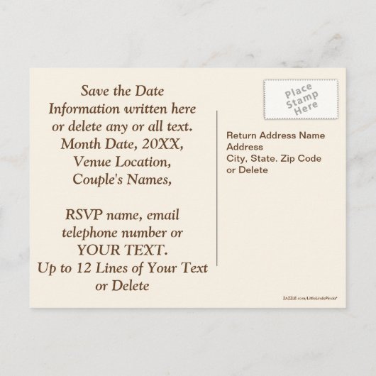 50周年パーソナライズされた日付カードの保存 案内ポストカード (裏面)