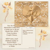 50周年パーソナライズされた日付カードの保存 案内ポストカード