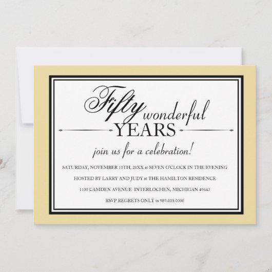 50周年パーティの招待状 招待状 (正面)