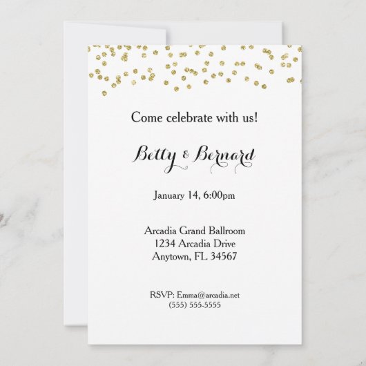 50周年パーティーおめでとう 招待状 (裏面)