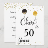 50周年パーティーおめでとう 招待状 (正面/裏面)