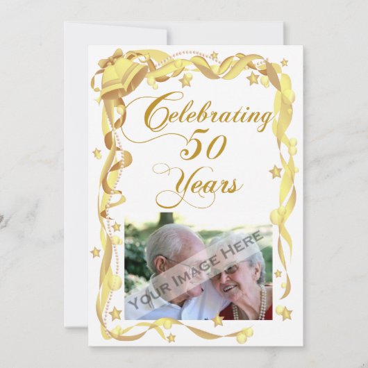 50周年パーティー写真招待状 招待状 (正面)