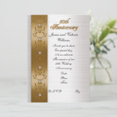 50周年パーティー招待状 エレガントなゴールド 招待状 (スタンド正面)