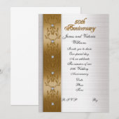 50周年パーティー招待状 エレガントなゴールド 招待状 (正面/裏面)