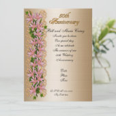 50周年パーティー招待状 エレガントな花 招待状 (スタンド正面)