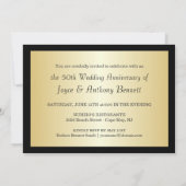 50周年パーティー招待状 - ゴールドとブラック 招待状 (裏面)