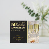 50周年パーティー招待状 - ブラックゴールド 招待状 (スタンド正面)