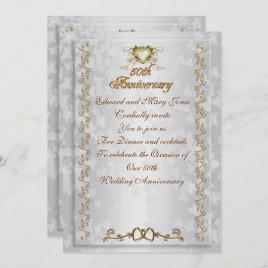 50周年パーティー招待状 ヴィクトリアン天使 招待状 (正面/裏面)