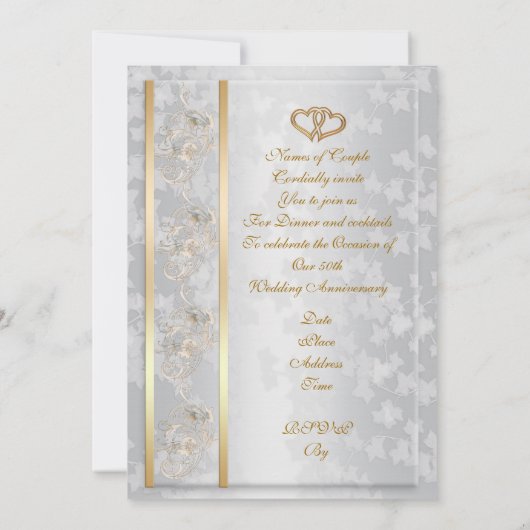 50周年パーティー招待状 ヴィクトリアン天使 招待状 (裏面)