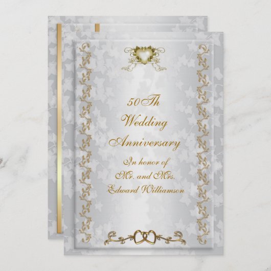 50周年パーティー招待状 ヴィクトリアン天使 招待状 (正面/裏面)