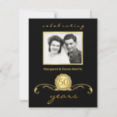 50周年パーティー招待状 ヴィンテージアクセント 招待状 (正面)