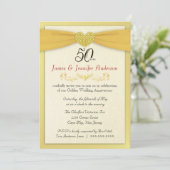 50周年パーティー招待状 ヴィンテージゴールド 招待状 (スタンド正面)