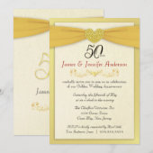50周年パーティー招待状 ヴィンテージゴールド 招待状 (正面/裏面)