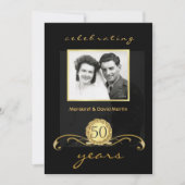 50周年パーティー招待状 ヴィンテージ スワール 招待状 (正面)