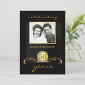 50周年パーティー招待状 ヴィンテージ スワール 招待状 (スタンド正面)