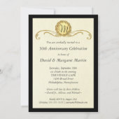 50周年パーティー招待状 ヴィンテージ スワール 招待状 (裏面)
