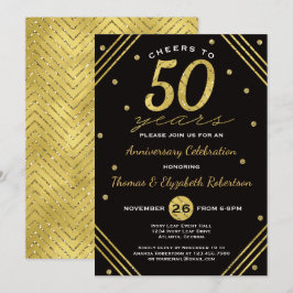 50周年パーティー招待状, 偽の金箔仕上げ 招待状