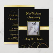 50周年パーティー招待状 - 写真は任意です 招待状 (正面/裏面)