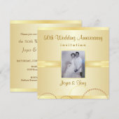 50周年パーティー招待状 - 写真は任意 招待状 (正面/裏面)