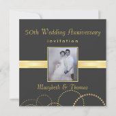 50周年パーティー招待状 - 写真は任意 招待状 (正面)