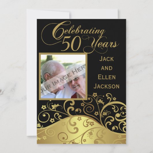 50周年パーティー招待状（写真付き） 招待状 (正面)