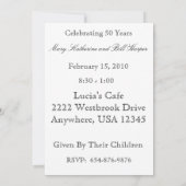 50周年パーティー招待状（写真付き） 招待状 (裏面)