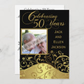50周年パーティー招待状（写真付き） 招待状 (正面/裏面)