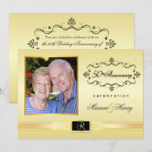 50周年パーティー招待状（写真付き） 招待状 (正面/裏面)