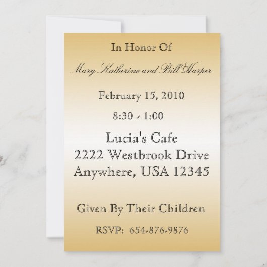 50周年パーティー招待状 招待状 (裏面)