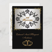 50周年パーティー招待状　黒と白 招待状 (正面/裏面)