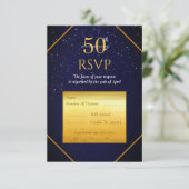 50周年パーティー返信カード 出欠カード (スタンド正面)