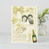 50周年パーティー - おしゃれな写真招待状 招待状 (スタンド正面)