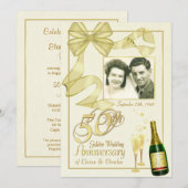 50周年パーティー - おしゃれな写真招待状 招待状 (正面/裏面)