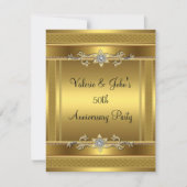 50周年パーティー ゴールド ダイヤモンド ジュエリー 招待状 (正面)