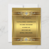 50周年パーティー ゴールド ダイヤモンド ジュエリー 招待状 (裏面)