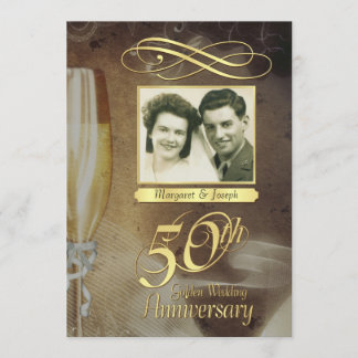 50周年パーティー ヴィンテージ写真招待状 招待状