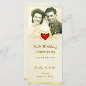 50周年パーティ ヴィンテージ写真招待状 招待状 (正面/裏面)