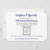 50周年ビジネス発表 ブルー 招待状 (裏面)