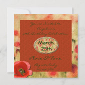 50周年ポピー花の誕生日招待状 招待状 (裏面)