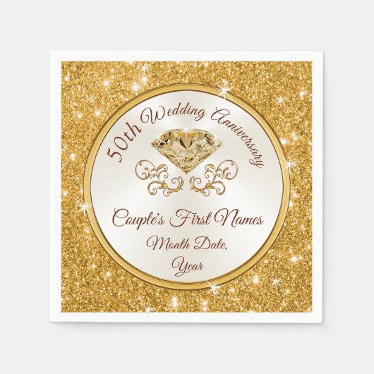 50周年ユニークナプキンス飲料ランチ スタンダードカクテルナプキン (正面)