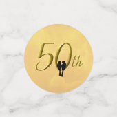 50周年ラブバード写真テンプレート紙吹雪 コンフェッティ (スモール正面)