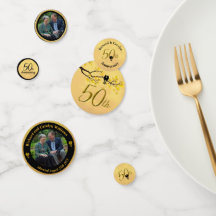 50周年ラブバード写真テンプレート紙吹雪