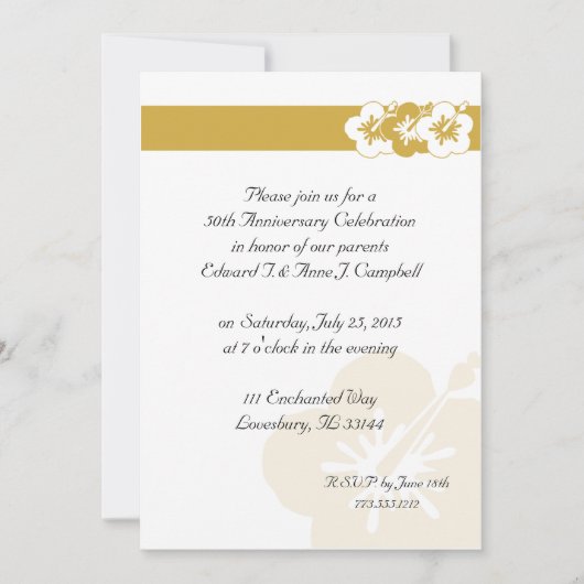 50周年ルアウ(ハワイ式宴会)招待状 招待状 (正面)