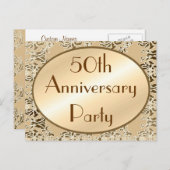 50周年ヴィンテージ招待状はがき インビテーションポストカード (正面/裏面)