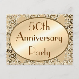 50周年ヴィンテージ招待状はがき インビテーションポストカード