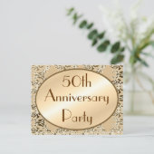 50周年ヴィンテージ招待状はがき インビテーションポストカード (スタンド正面)